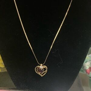 Ruby Rd. Gold Heart Necklace with diamond